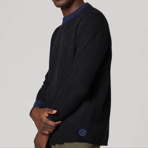 NWT Men’s Allbirds Black/Blue Merino Wool Jumper Sweater, Size M
